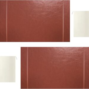 2 Pcs Leather Desk Pad Protector with Side Rails Mat 30" x 18" Leather Desk Blotter Canvas Packaging,Christmas Gift for Dad Husband for Office and Home Desktop Writing Board (Brown)