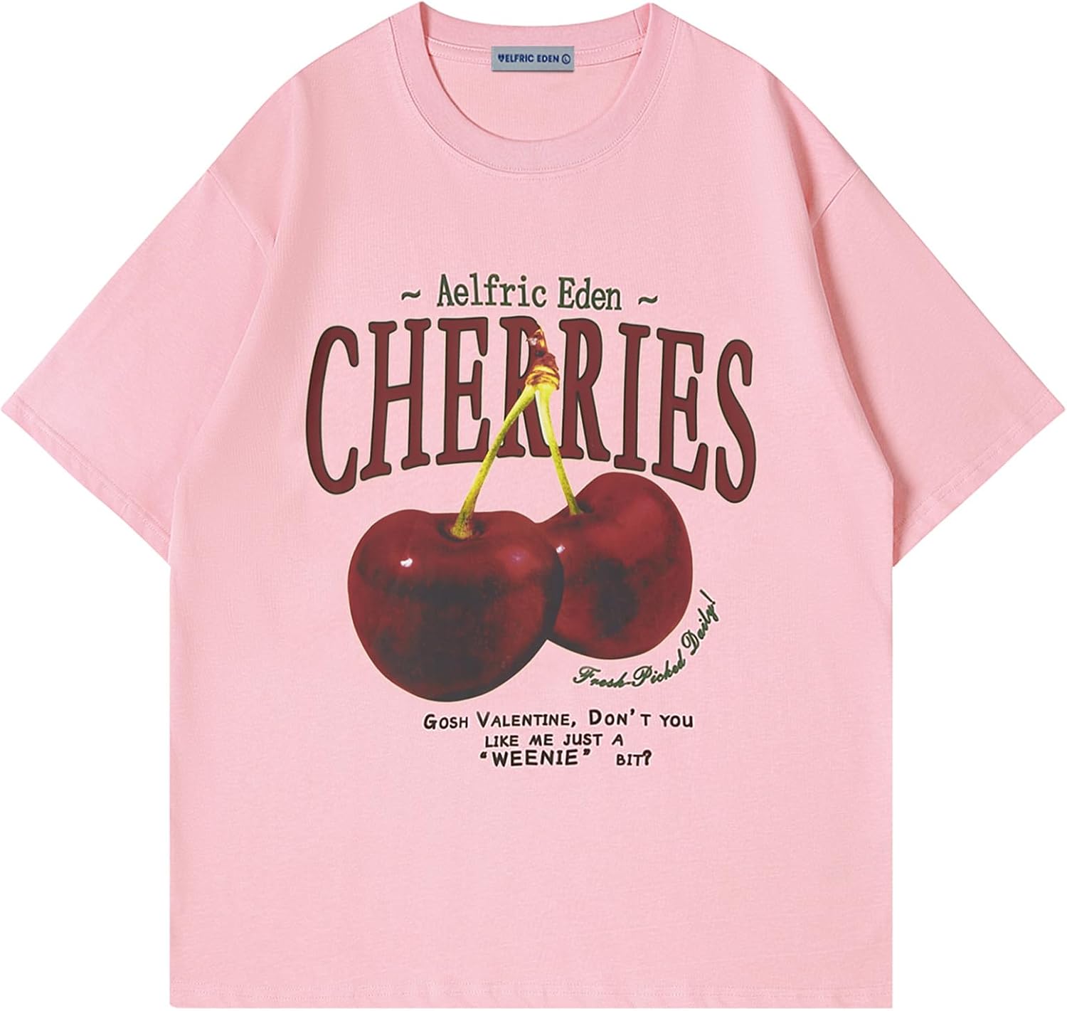 Aelfric Eden Oversized Graphic Tees Unisex Cherries Print T Shirts Casual Summer Short Sleeve Top Cotton Cute Tee Shirt - Image 6