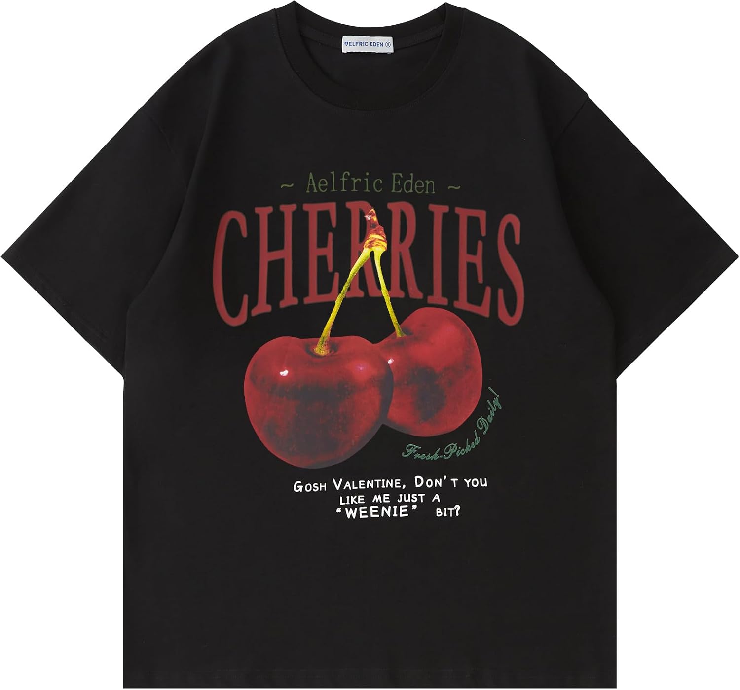 Aelfric Eden Oversized Graphic Tees Unisex Cherries Print T Shirts Casual Summer Short Sleeve Top Cotton Cute Tee Shirt - Image 8