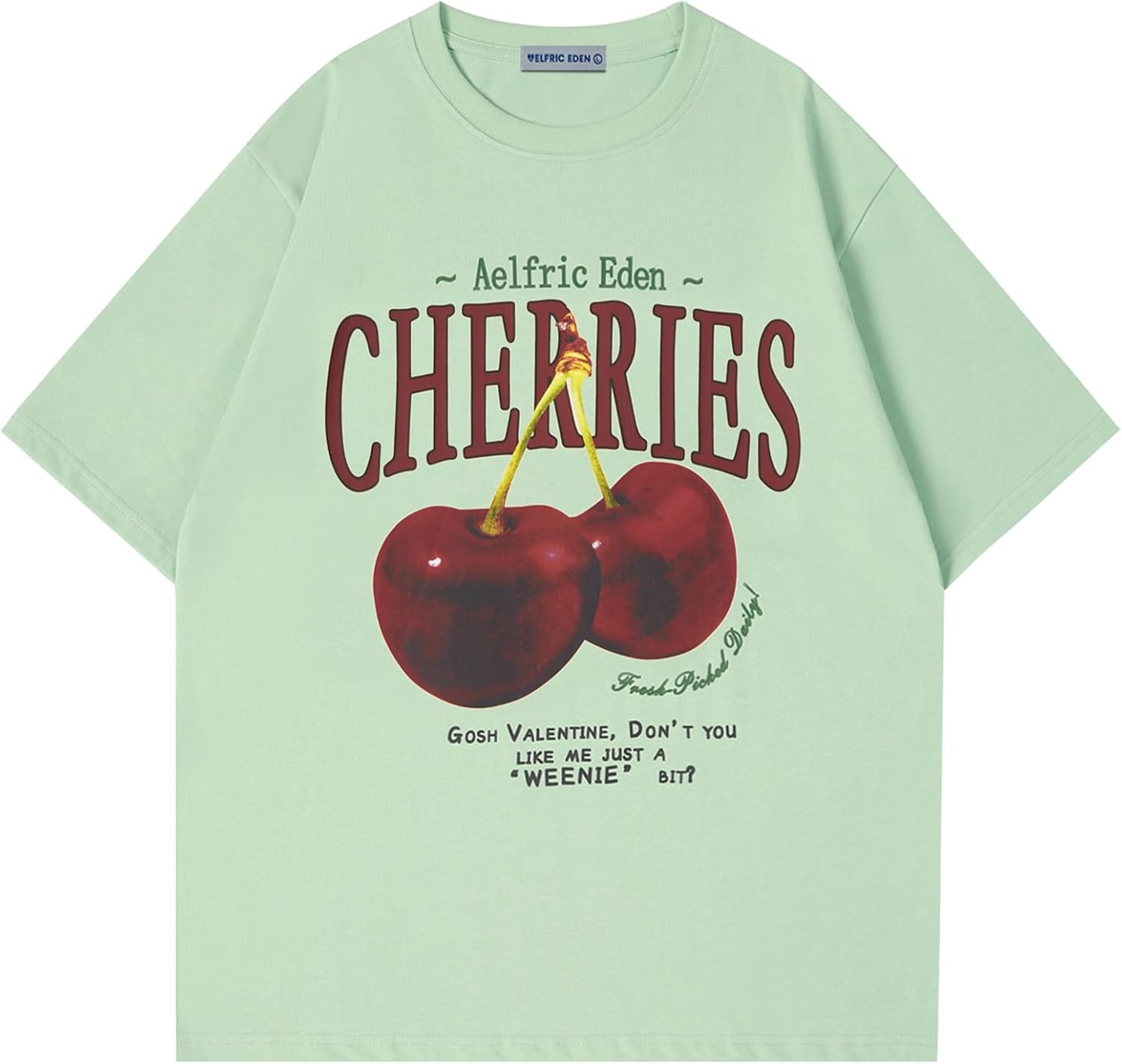 Aelfric Eden Oversized Graphic Tees Unisex Cherries Print T Shirts Casual Summer Short Sleeve Top Cotton Cute Tee Shirt - Image 11
