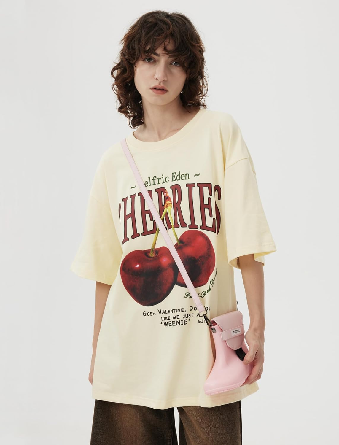 Aelfric Eden Oversized Graphic Tees Unisex Cherries Print T Shirts Casual Summer Short Sleeve Top Cotton Cute Tee Shirt - Image 3