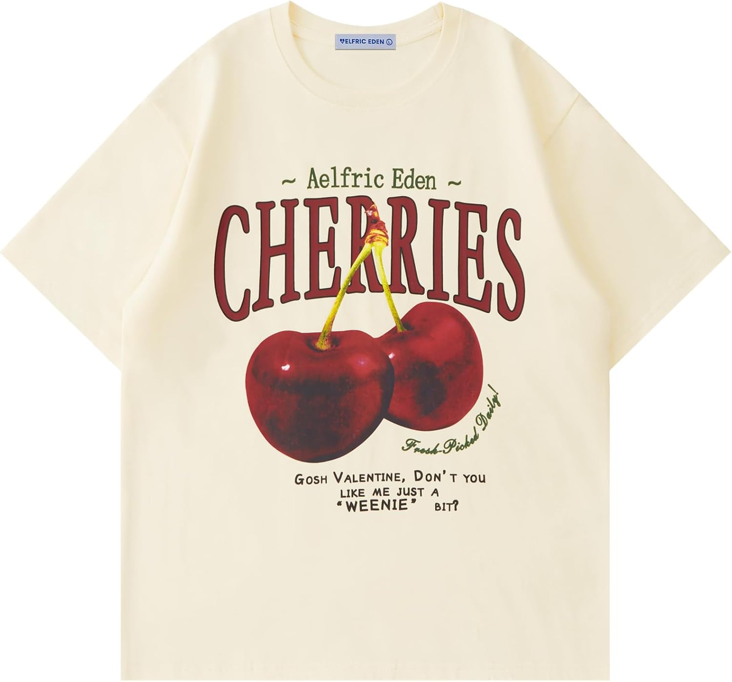 Aelfric Eden Oversized Graphic Tees Unisex Cherries Print T Shirts Casual Summer Short Sleeve Top Cotton Cute Tee Shirt - Image 10