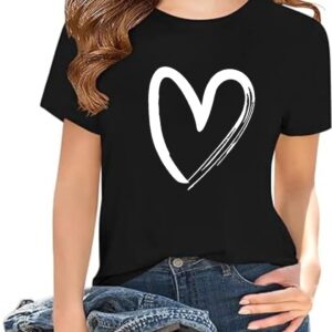 APWEQATA Girls Short Sleeve T Shirts Kids Summer Tops Crewneck Basic Graphic Tees 5-14 Years