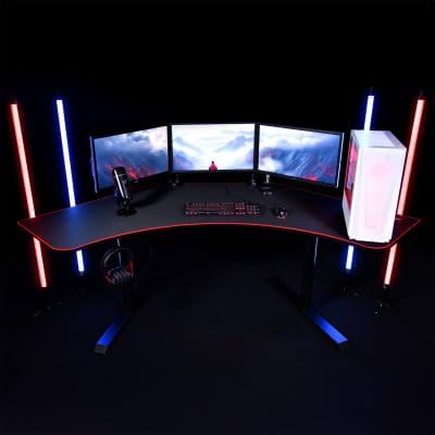 Arozzi Arena Angelo UltrawideFull Surface Water Resistant Desk Mat 3 Custom Monitor Mount Cut Outs and Under The Desk Cable Management (Black) - Image 3