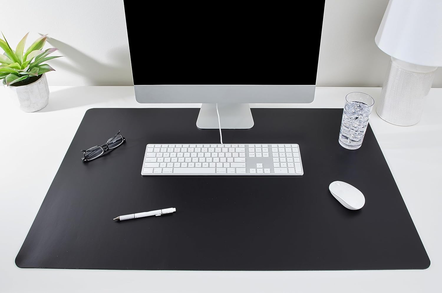 Artistic Desk Pad, Desk Protector Mat, Keyboard and Mouse Pad, Work from Home Essential, X Large, Black - Image 2