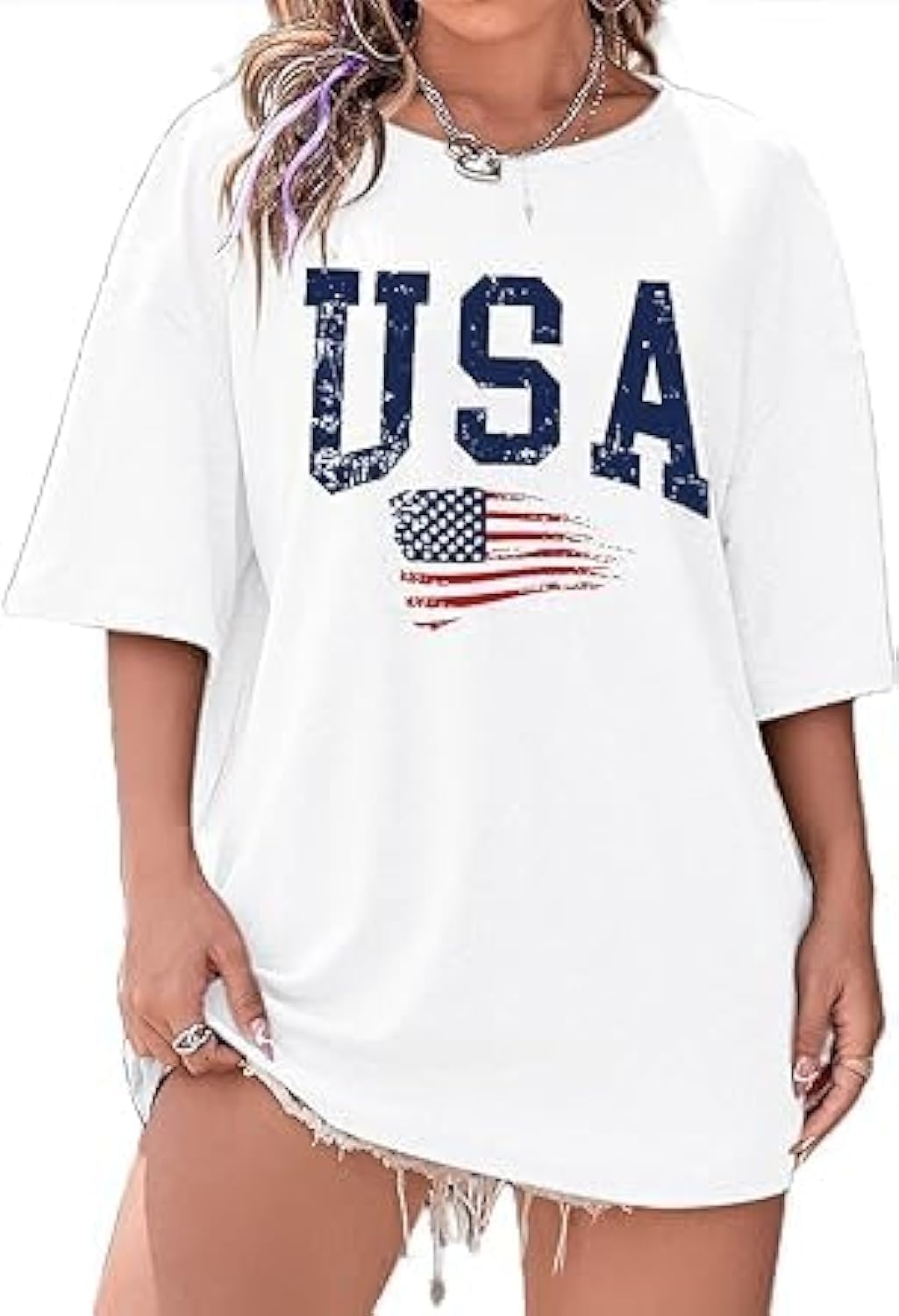 Avanova Women Graphic Letter Print Oversized T Shirt Short Sleeve Casual Summer Loose Fit Tee Top - Image 17