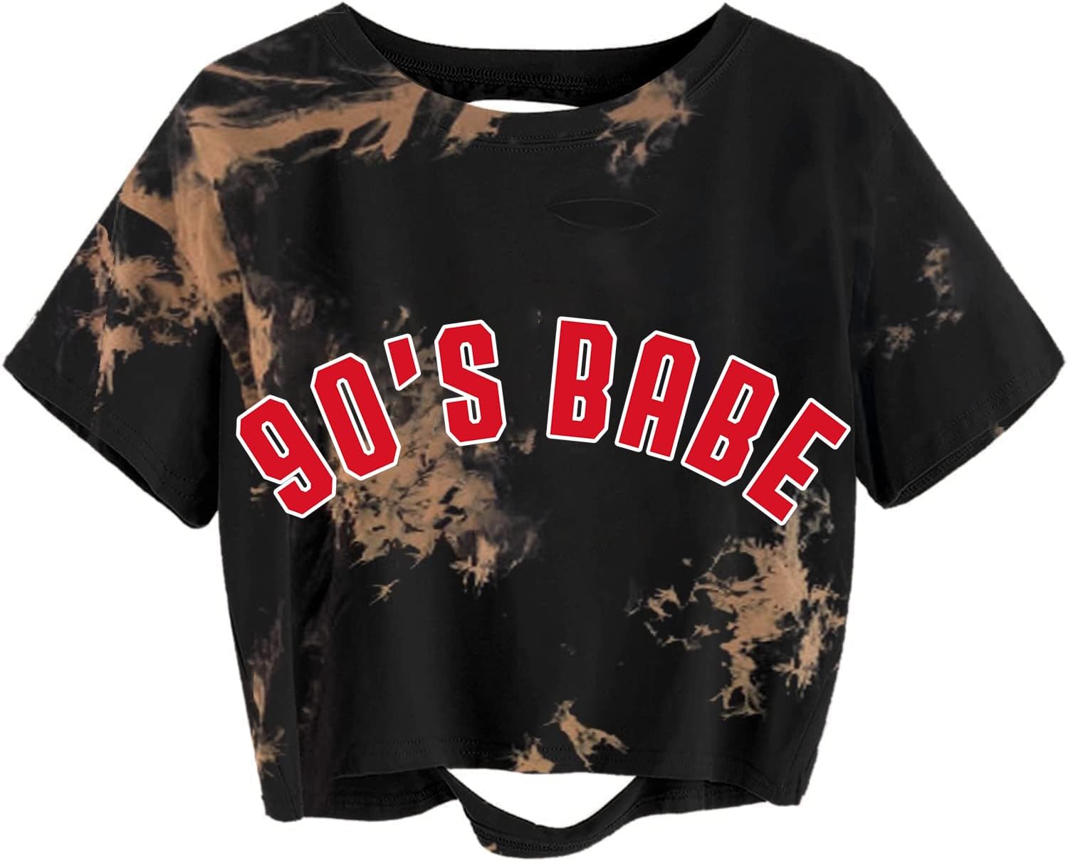 Avanova Women Los Angeles Graphic Distressed Oversized Crop Top Short Sleeve Ripped Boxy Loose Tee Shirt - Image 17