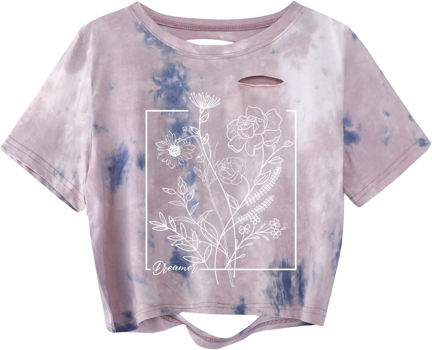 Avanova Women Los Angeles Graphic Distressed Oversized Crop Top Short Sleeve Ripped Boxy Loose Tee Shirt - Image 7