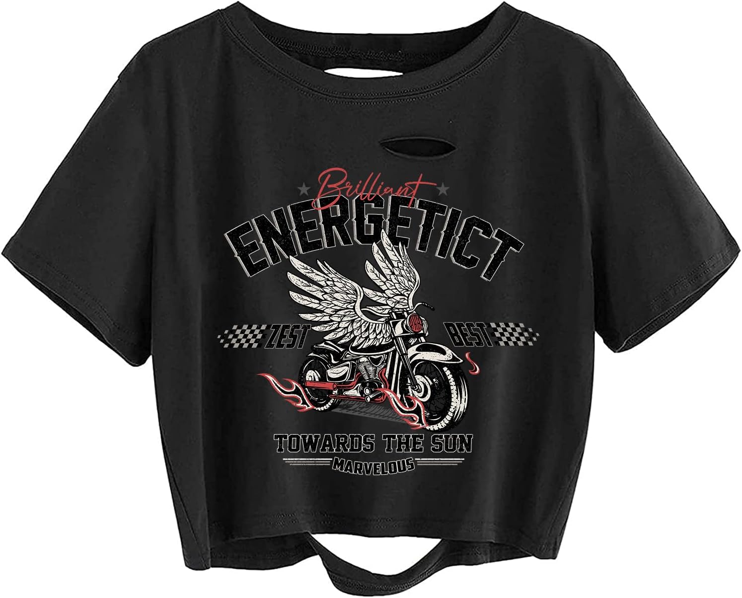 Avanova Women Los Angeles Graphic Distressed Oversized Crop Top Short Sleeve Ripped Boxy Loose Tee Shirt - Image 13