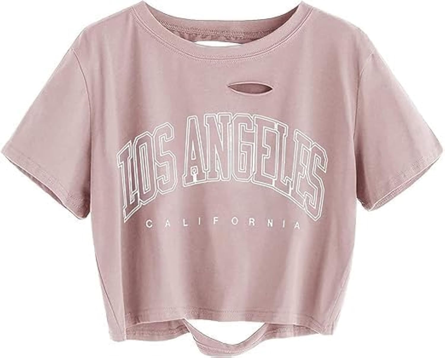 Avanova Women Los Angeles Graphic Distressed Oversized Crop Top Short Sleeve Ripped Boxy Loose Tee Shirt - Image 10