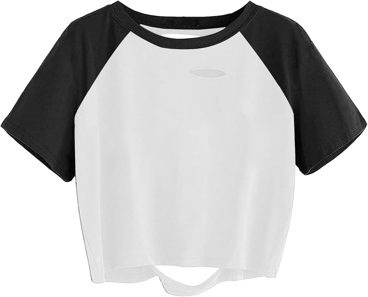 Avanova Women Skull Finger Graphic Distressed Tee Shirt Ripped Short Sleeve Crop Tops - Image 21