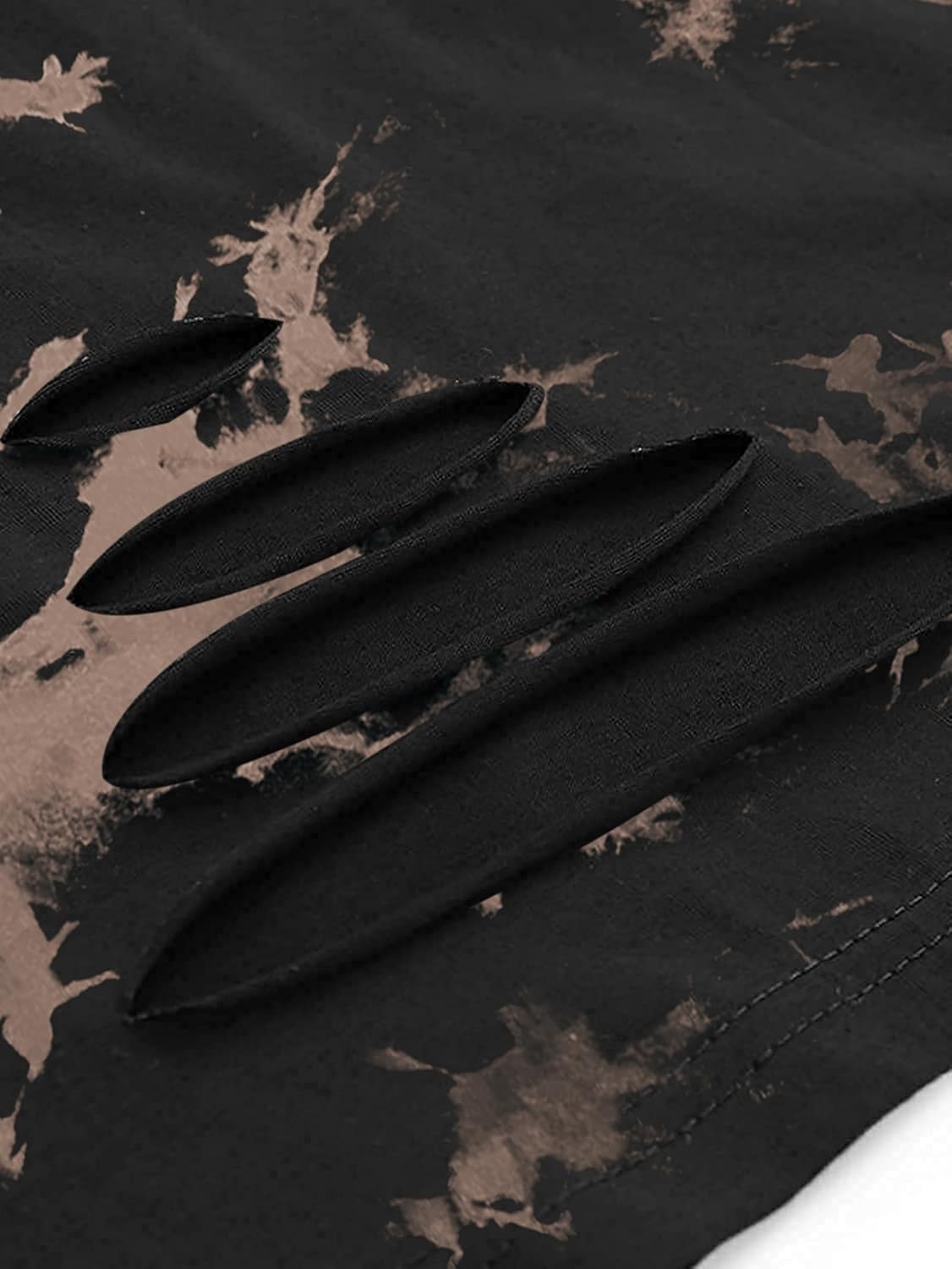 Avanova Women Skull Finger Graphic Distressed Tee Shirt Ripped Short Sleeve Crop Tops - Image 4