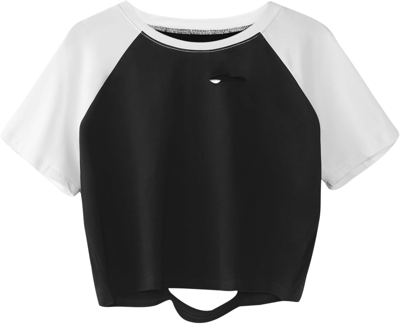 Avanova Women Skull Finger Graphic Distressed Tee Shirt Ripped Short Sleeve Crop Tops - Image 32