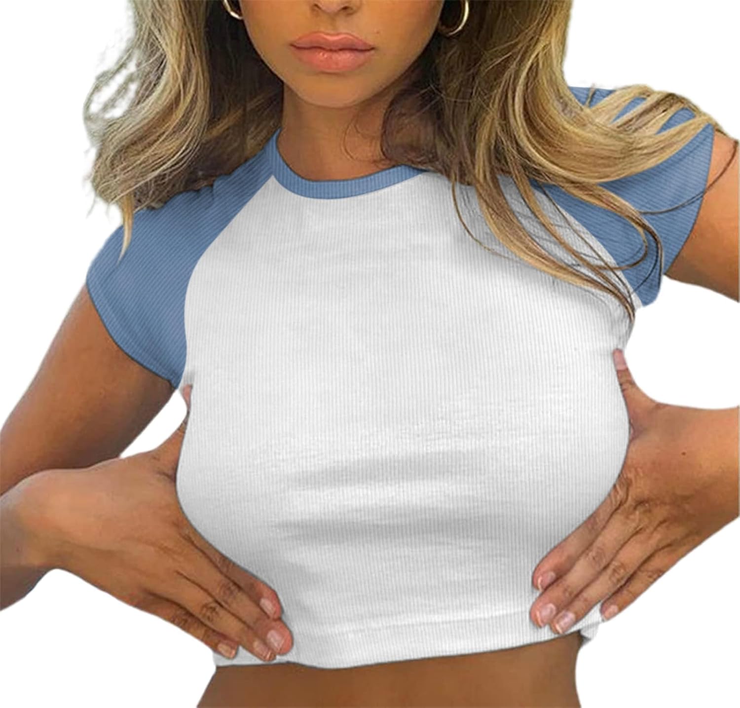 Avanova Women's Letter Print Tee Short Sleeve Round Neck Slim Fit Crop Top T Shirt - Image 15