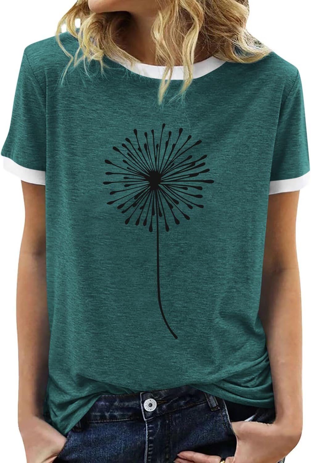 BAOKUAN Womens Summer Flower Graphic Tee Hort Sleeves Casual Round Neck Loose Fit Tops - Image 11