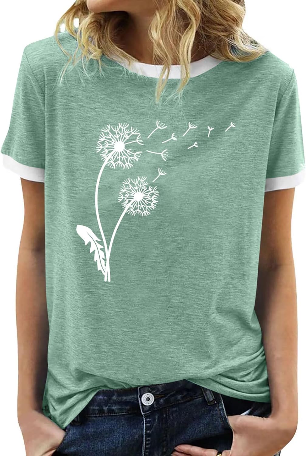 BAOKUAN Womens Summer Flower Graphic Tee Hort Sleeves Casual Round Neck Loose Fit Tops - Image 14