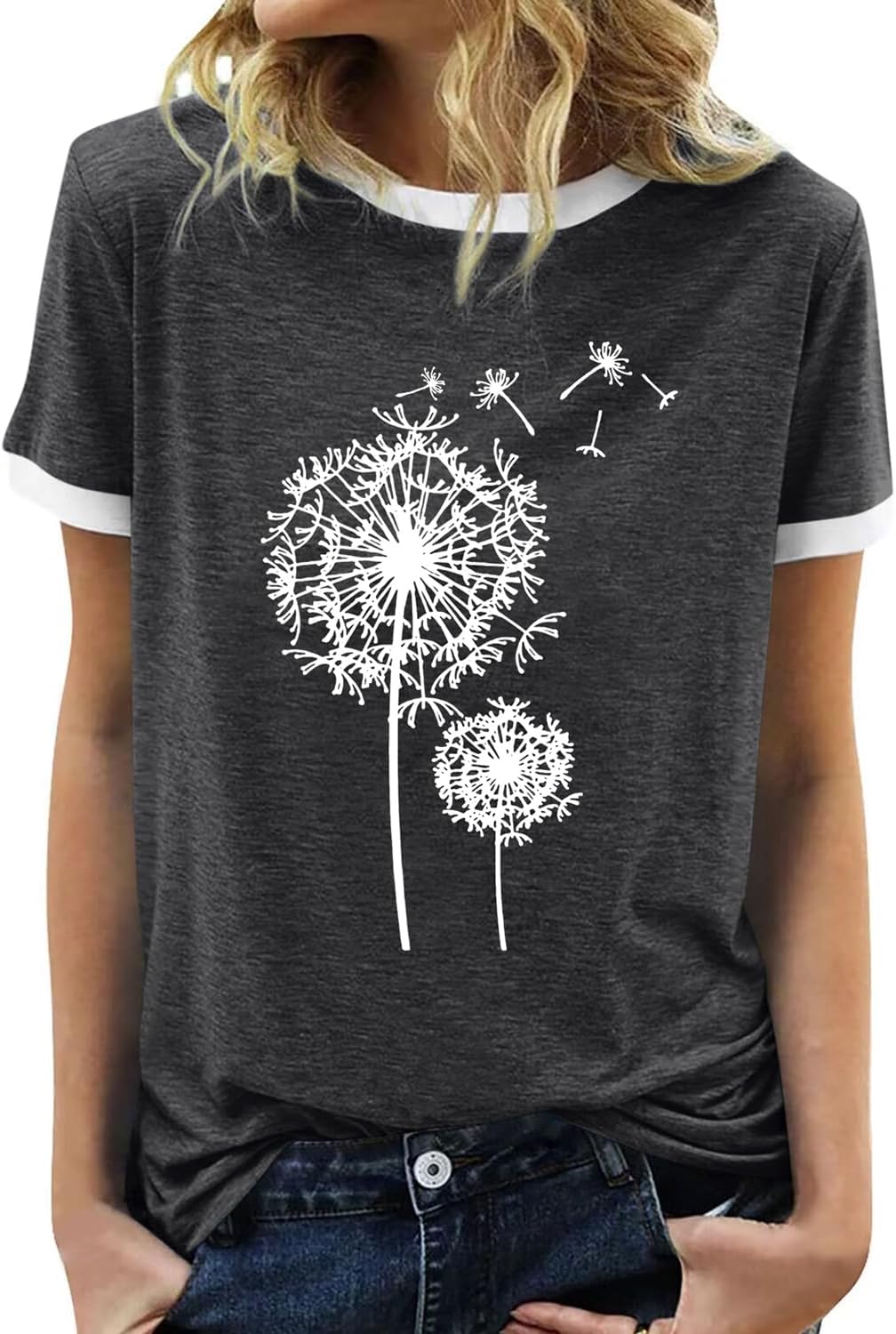 BAOKUAN Womens Summer Flower Graphic Tee Hort Sleeves Casual Round Neck Loose Fit Tops - Image 15