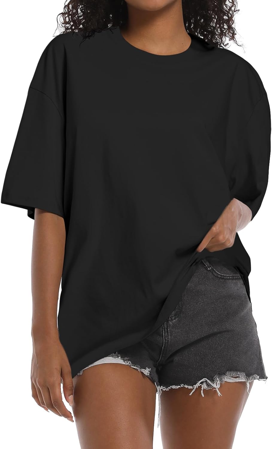 BINTEHGS Oversized Grunge Vintage t Shirts for Women Short Sleeve Cotton Casual Baggy Tees Teens Trendy Crew Neck Loose Tops - Image 39