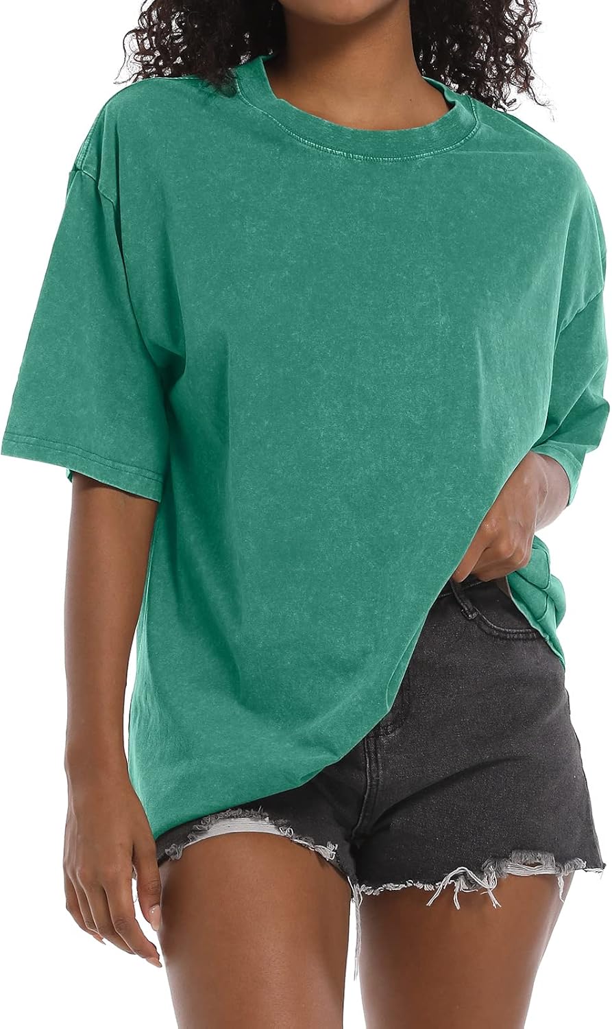 BINTEHGS Oversized Grunge Vintage t Shirts for Women Short Sleeve Cotton Casual Baggy Tees Teens Trendy Crew Neck Loose Tops - Image 17