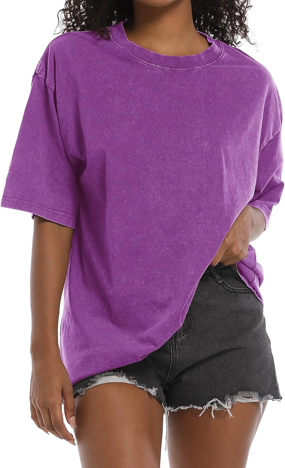 BINTEHGS Oversized Grunge Vintage t Shirts for Women Short Sleeve Cotton Casual Baggy Tees Teens Trendy Crew Neck Loose Tops - Image 8