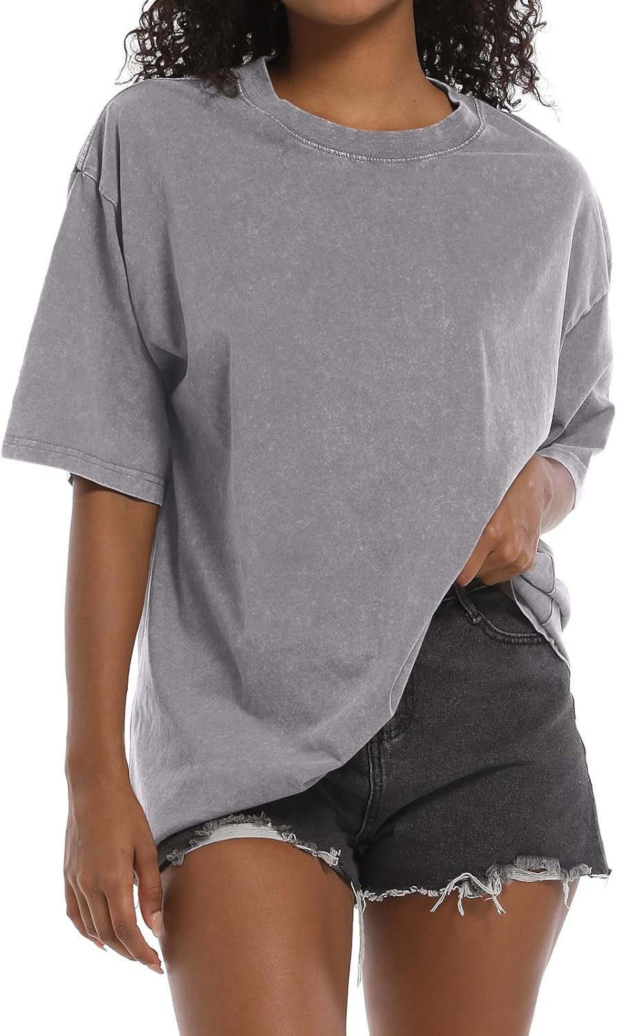 BINTEHGS Oversized Grunge Vintage t Shirts for Women Short Sleeve Cotton Casual Baggy Tees Teens Trendy Crew Neck Loose Tops - Image 11