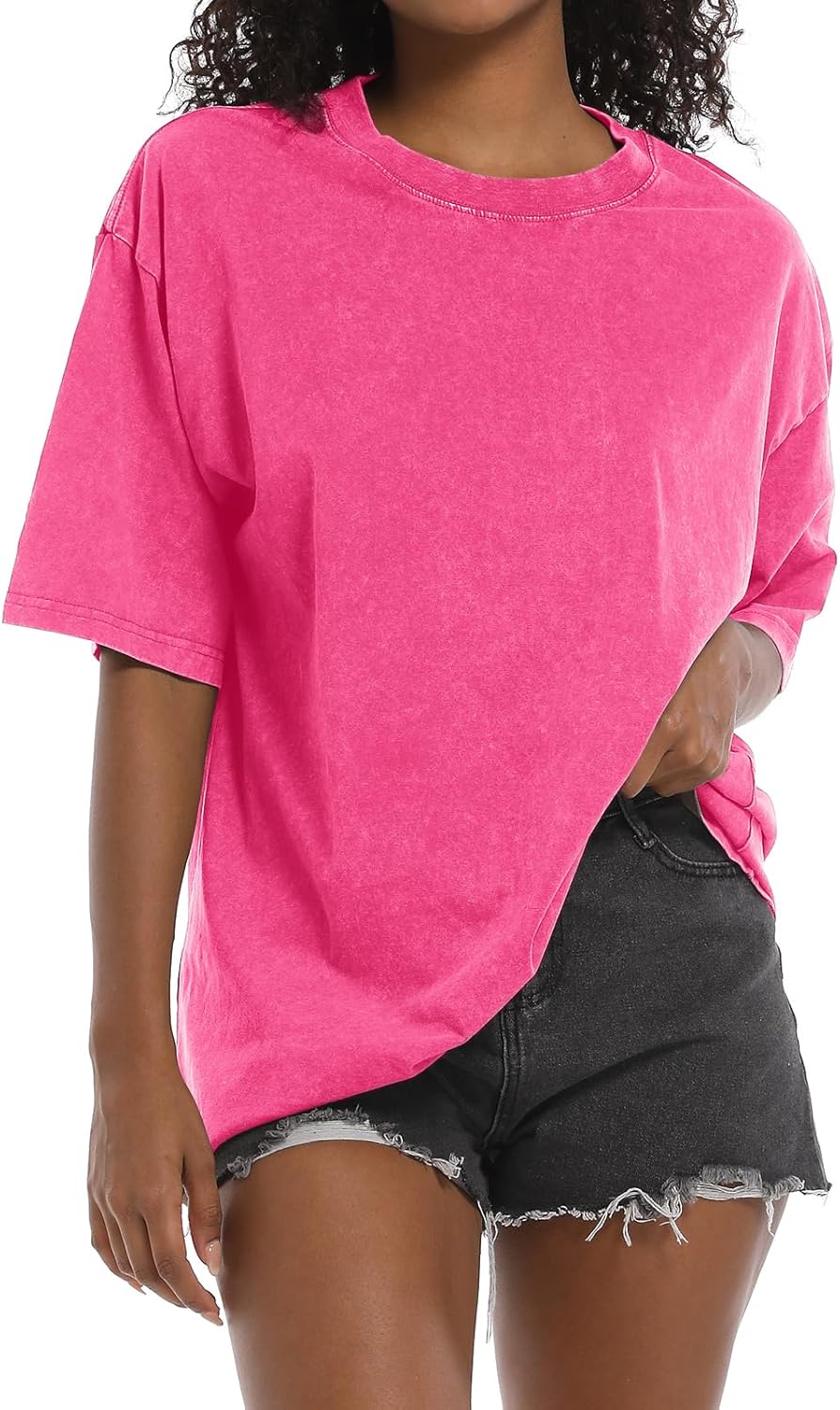 BINTEHGS Oversized Grunge Vintage t Shirts for Women Short Sleeve Cotton Casual Baggy Tees Teens Trendy Crew Neck Loose Tops - Image 10