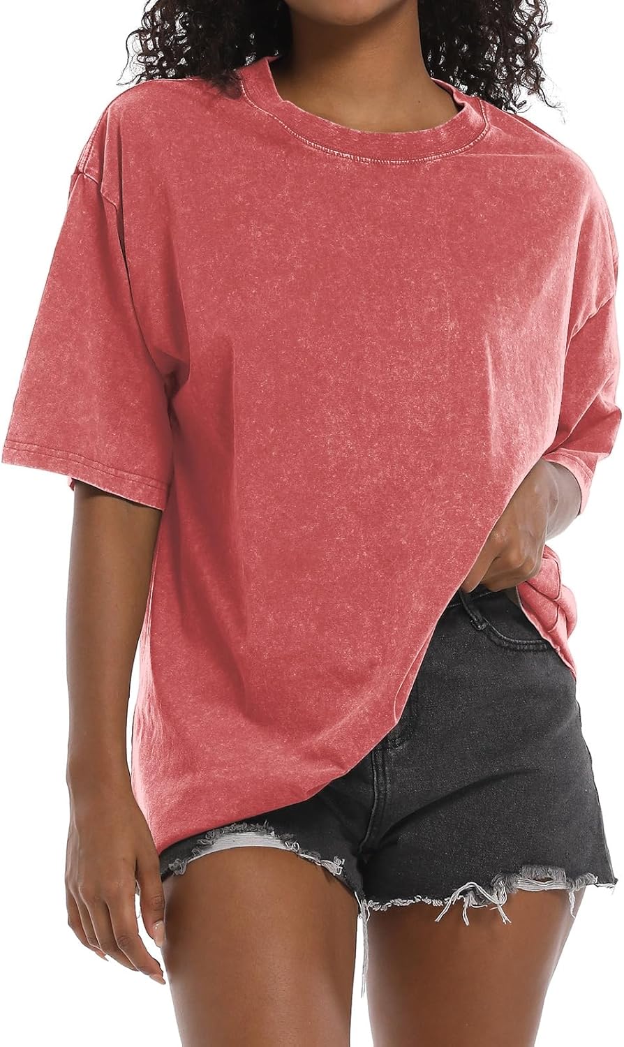 BINTEHGS Oversized Grunge Vintage t Shirts for Women Short Sleeve Cotton Casual Baggy Tees Teens Trendy Crew Neck Loose Tops - Image 7