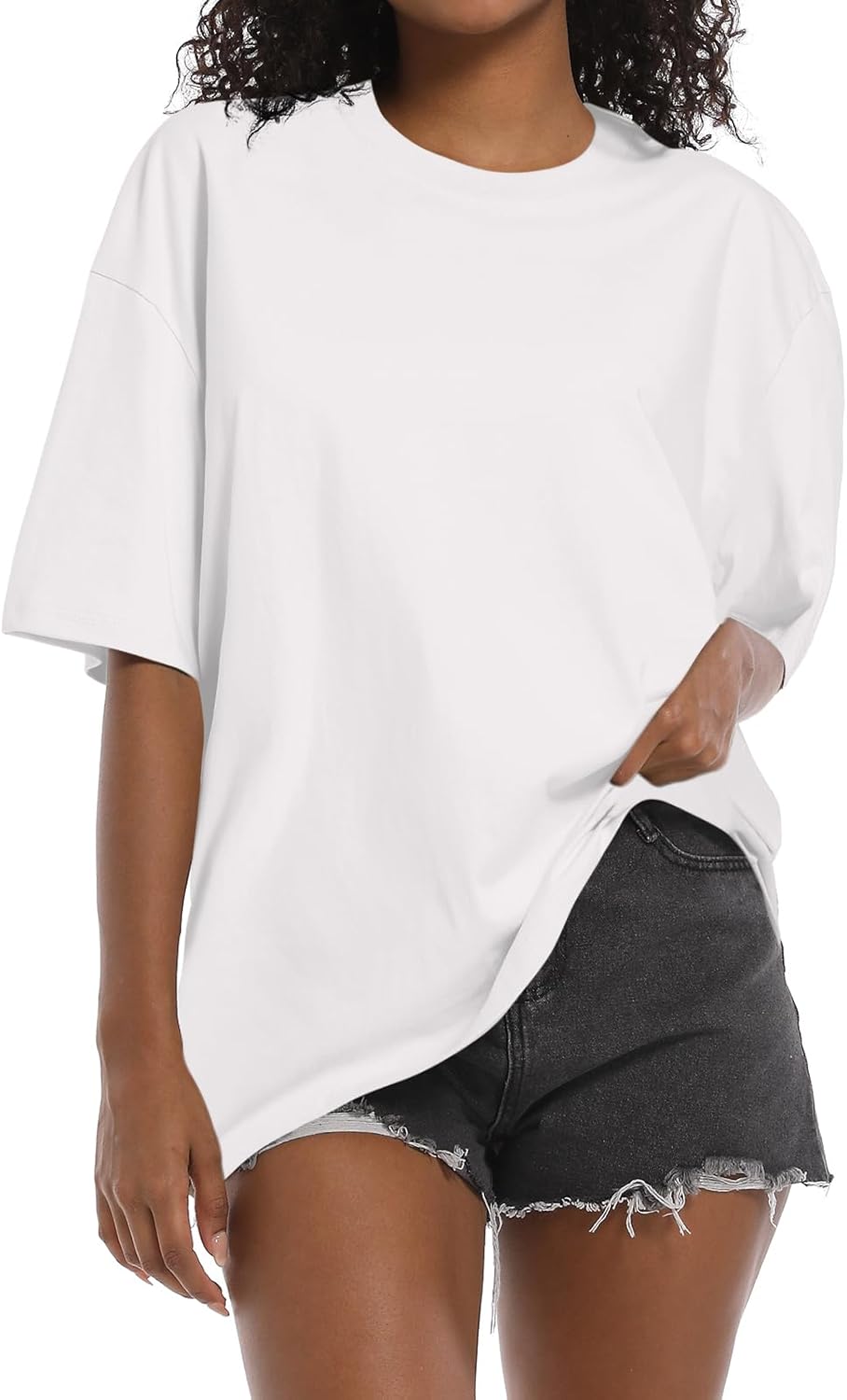 BINTEHGS Oversized Grunge Vintage t Shirts for Women Short Sleeve Cotton Casual Baggy Tees Teens Trendy Crew Neck Loose Tops - Image 28