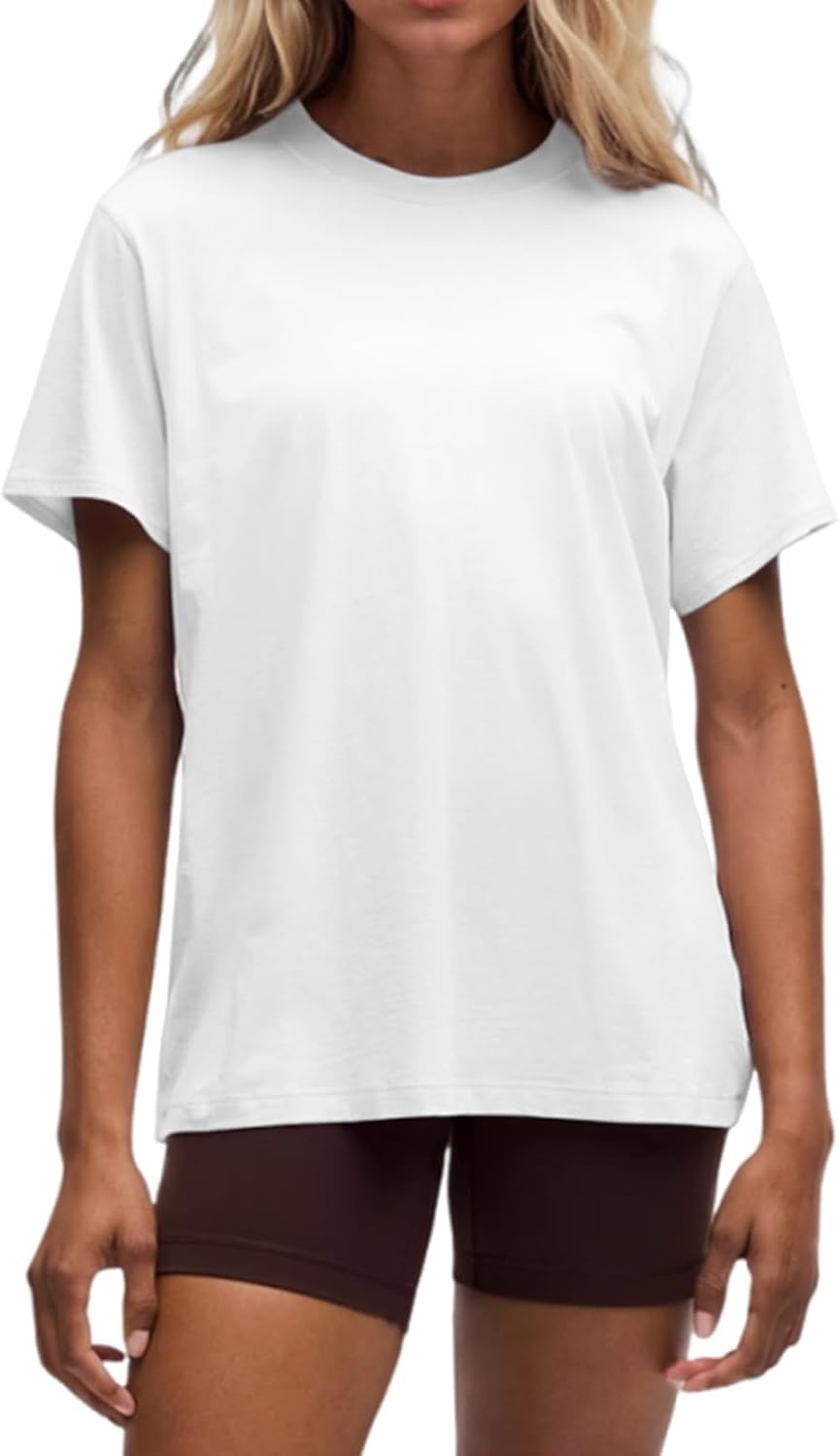 BINTEHGS Oversized Grunge Vintage t Shirts for Women Short Sleeve Cotton Casual Baggy Tees Teens Trendy Crew Neck Loose Tops - Image 14