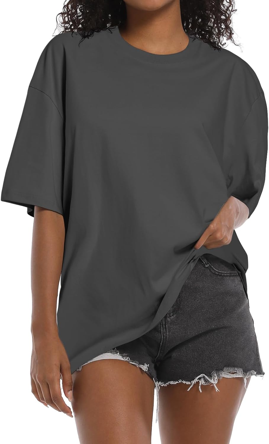 BINTEHGS Oversized Grunge Vintage t Shirts for Women Short Sleeve Cotton Casual Baggy Tees Teens Trendy Crew Neck Loose Tops - Image 34