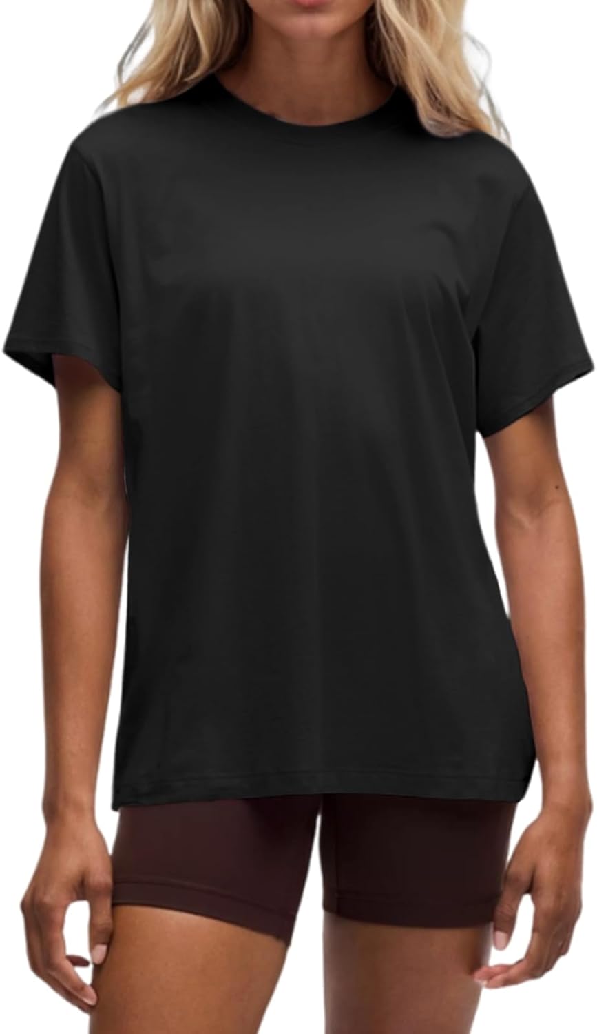 BINTEHGS Oversized Grunge Vintage t Shirts for Women Short Sleeve Cotton Casual Baggy Tees Teens Trendy Crew Neck Loose Tops - Image 23