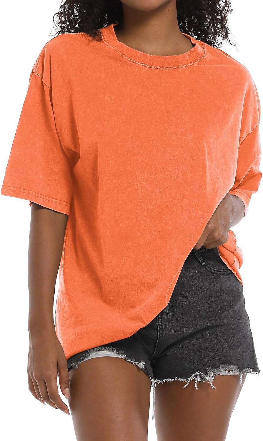 BINTEHGS Oversized Grunge Vintage t Shirts for Women Short Sleeve Cotton Casual Baggy Tees Teens Trendy Crew Neck Loose Tops - Image 6