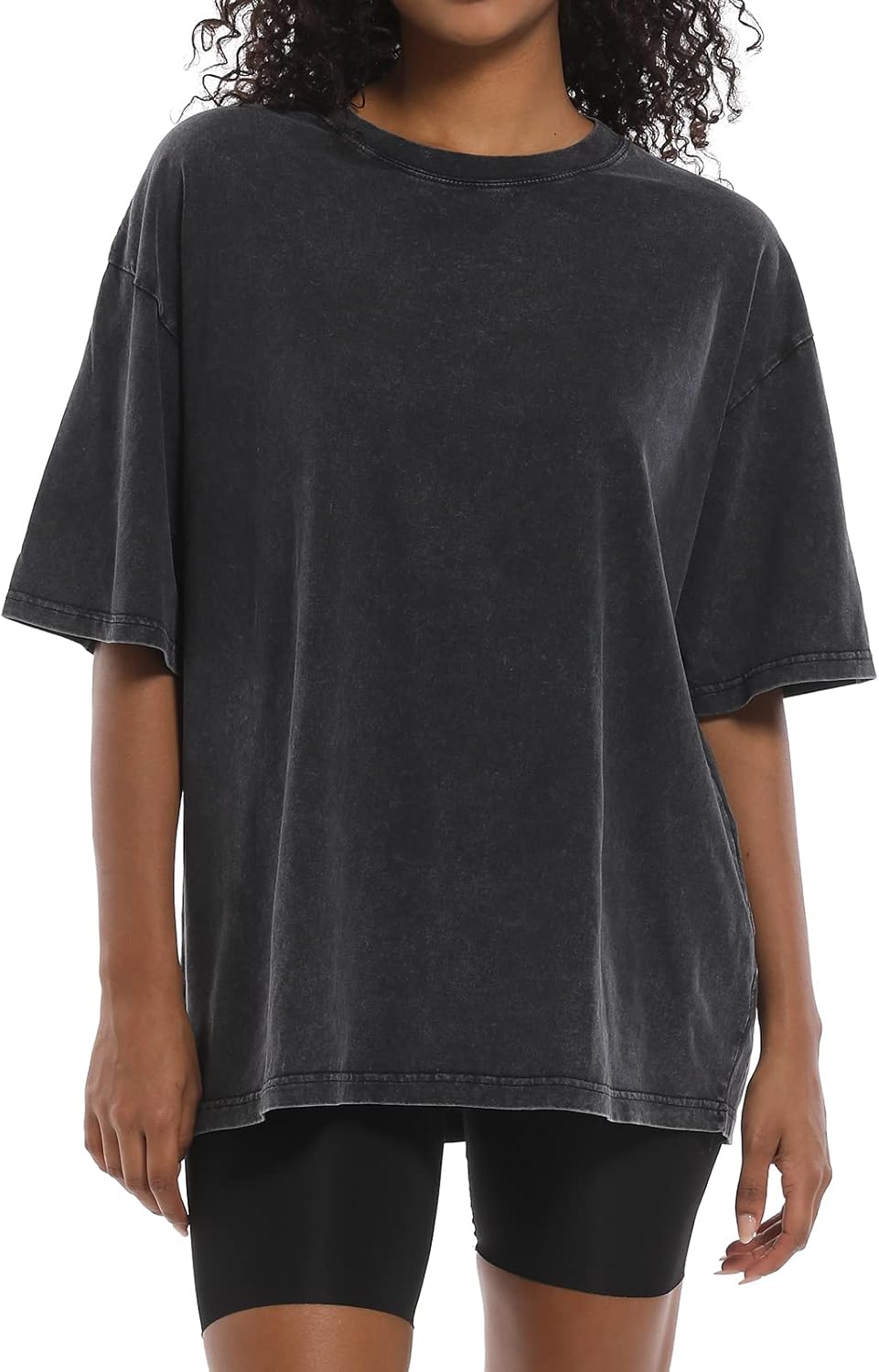 BINTEHGS Oversized Grunge Vintage t Shirts for Women Short Sleeve Cotton Casual Baggy Tees Teens Trendy Crew Neck Loose Tops - Image 2