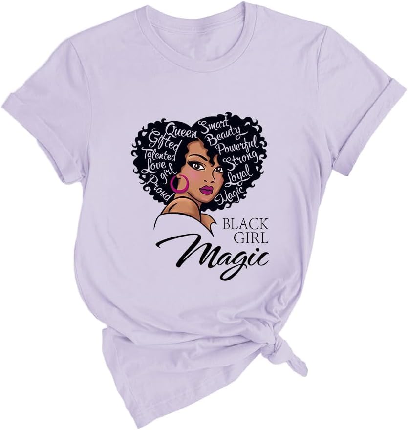 Black History Shirts Awareness Shirts Plus Size Tops for Women Afro American Natural Hair Vintage Melanin Tees - Image 10