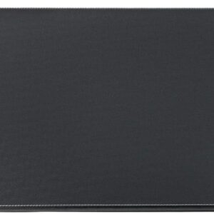 Black Leather 34" x 20" Desk Mat with Folding Side Rails