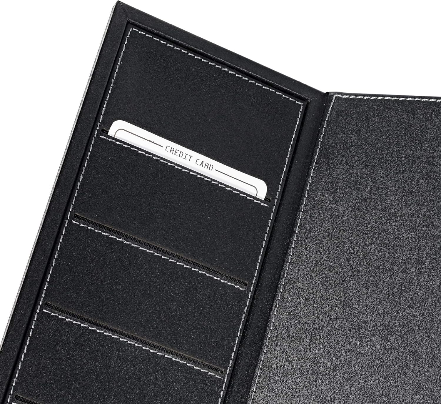 Black Leather 34" x 20" Desk Mat with Folding Side Rails - Image 5