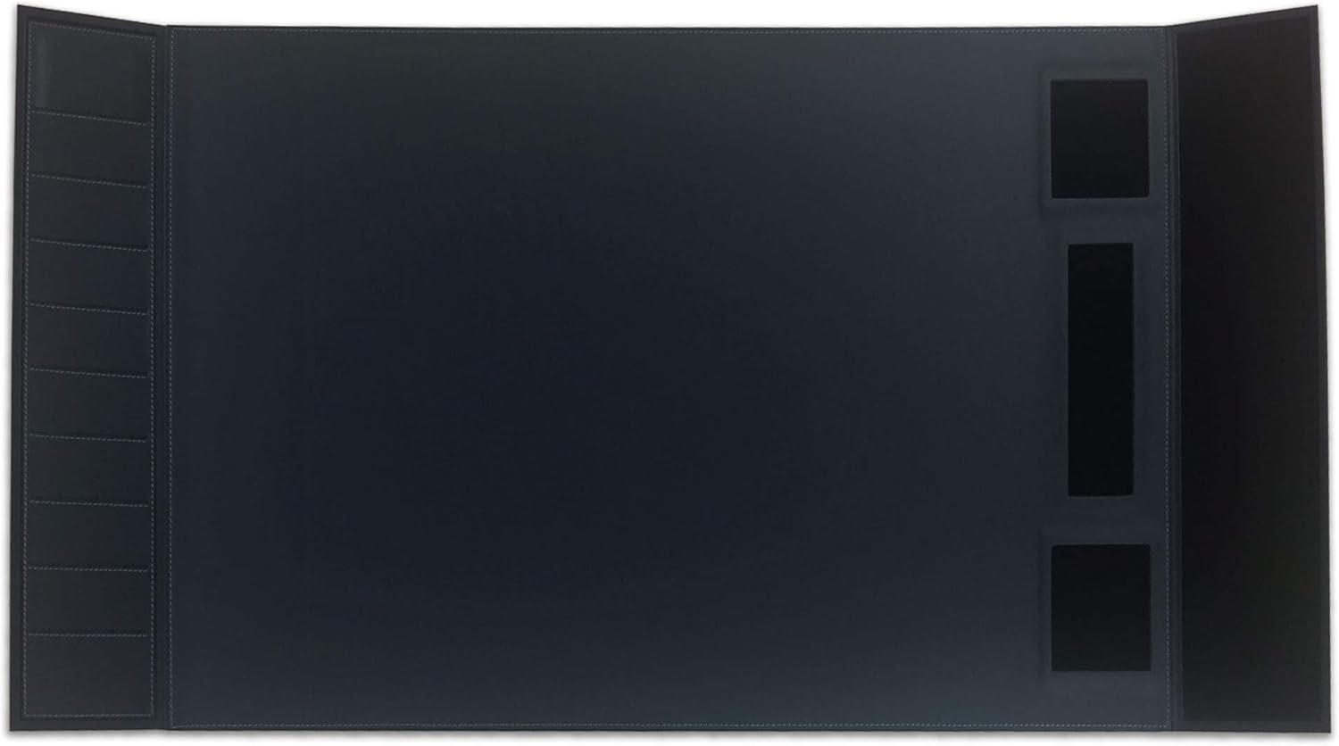 Black Leather 34" x 20" Desk Mat with Folding Side Rails - Image 11