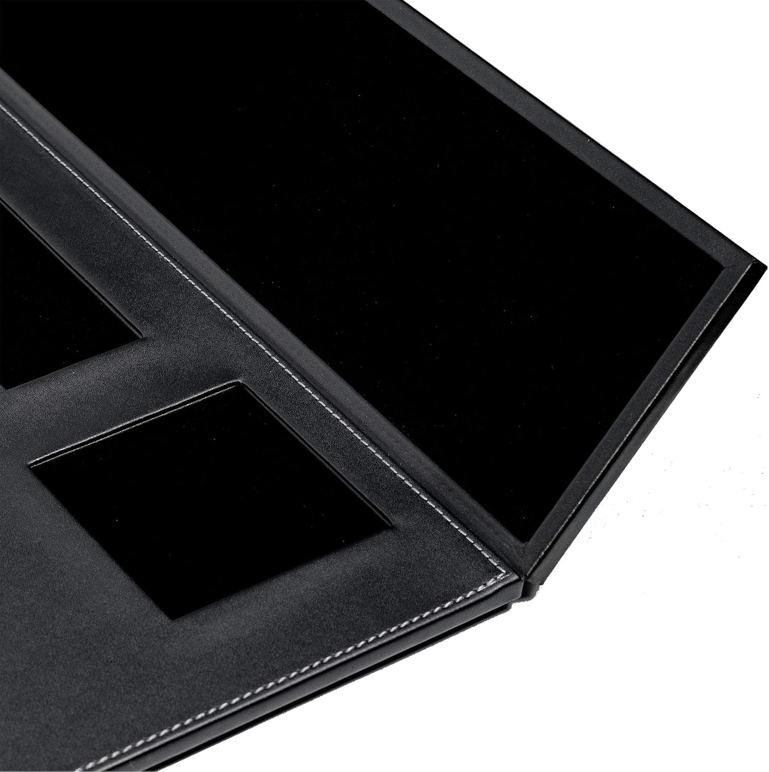 Black Leather 34" x 20" Desk Mat with Folding Side Rails - Image 7