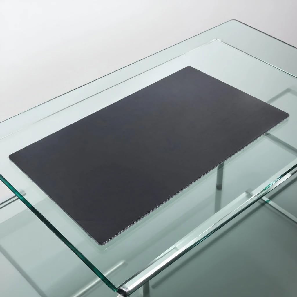Black Leather 34" x 20" Desk Mat Without Rails - Image 4