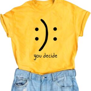 BLACKMYTH Women's T-Shirts Cotton Funny Graphic Design Casual Short Sleeve Top Tees