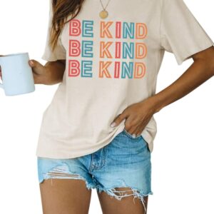 Blooming Jelly Womens Be Kind Shirt Short Sleeve Graphic Tees Loose Fit Tshirts Cute Casual Summer Tops Funny Teacher Outfits