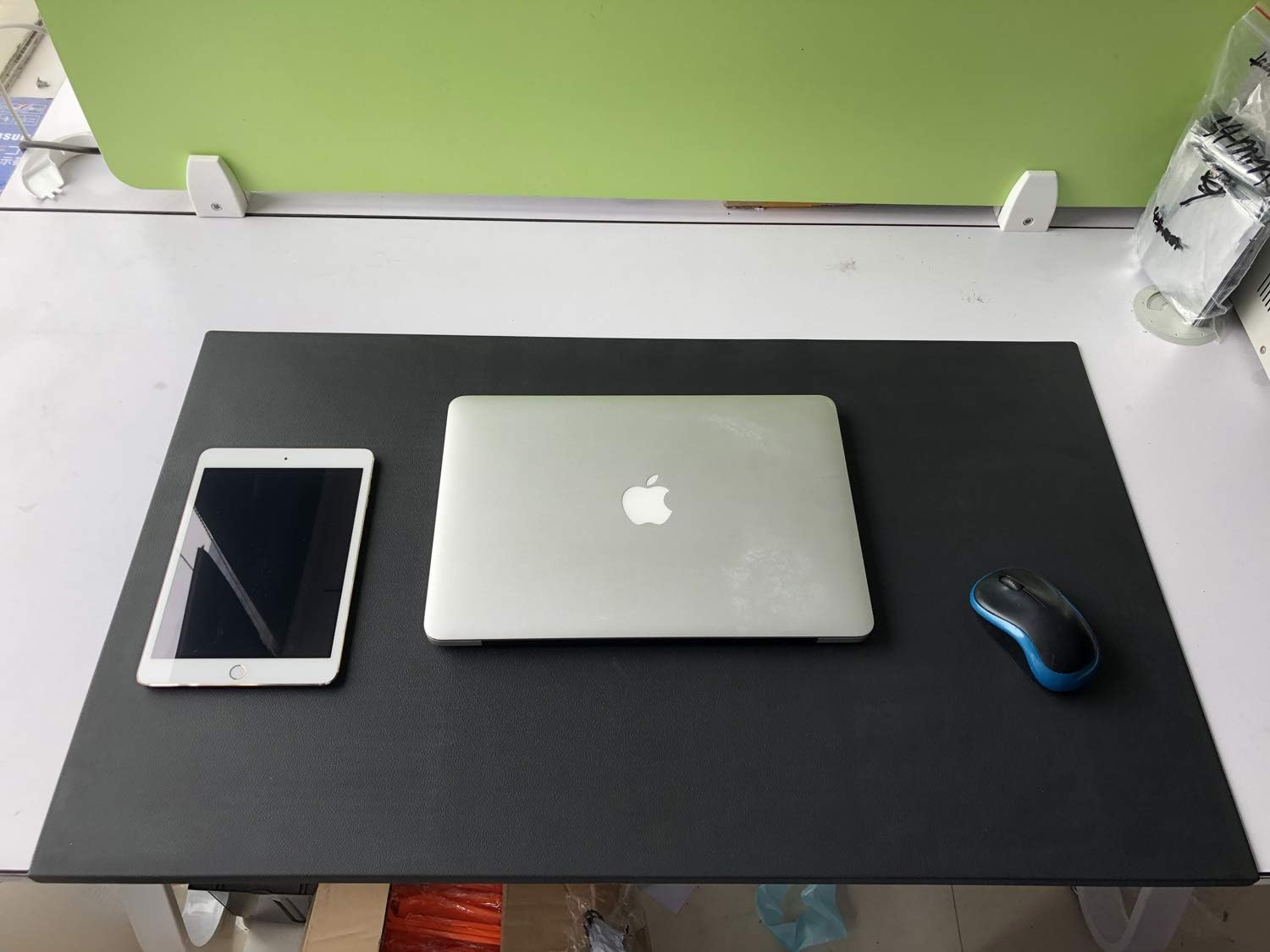 BUBM Office Desk Pad Table Pad Blotter Protector Waterproof PU Surface Mouse Pad Desk Writing Mat No Smell 29.5"x 17.7" with Full Lip - Image 2