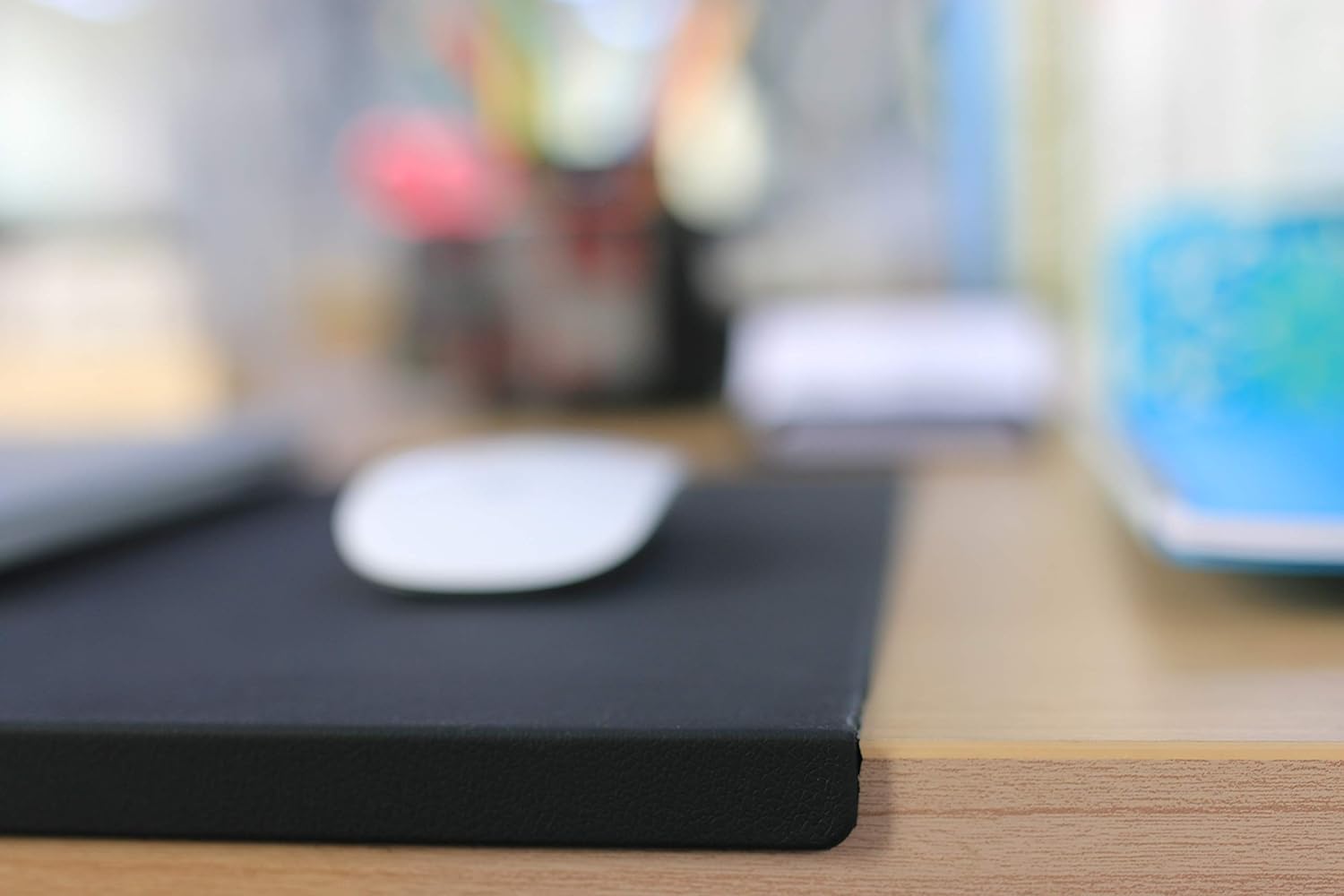 BUBM Office Desk Pad Table Pad Blotter Protector Waterproof PU Surface Mouse Pad Desk Writing Mat No Smell 29.5"x 17.7" with Full Lip - Image 7