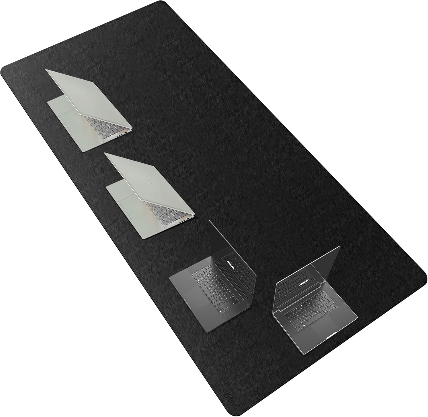 Cacoy PU Leather Desk Mat, 78.8" x 39.4" Huge Size Meeting Desk Pad Blotters Protector, Waterproof Computer Table Cover Mat, Large Keyboard Mouse Pad for Desktop, Office Meeting Table Mat (Black)