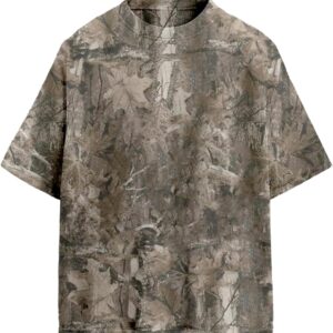 Camo Oversized Shirt Y2k Crewneck Maple Leaf Printed Short Sleeve Unisex Summer Graphic Tees