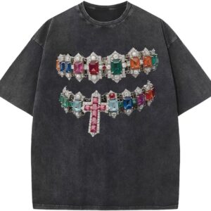 Cayxatiu Oversized Tshirts for Men Graphic Vintage Tees Y2k Acid Wash Streetwear Shirts Hip Hop Grunge Harajuku Shirt Tops