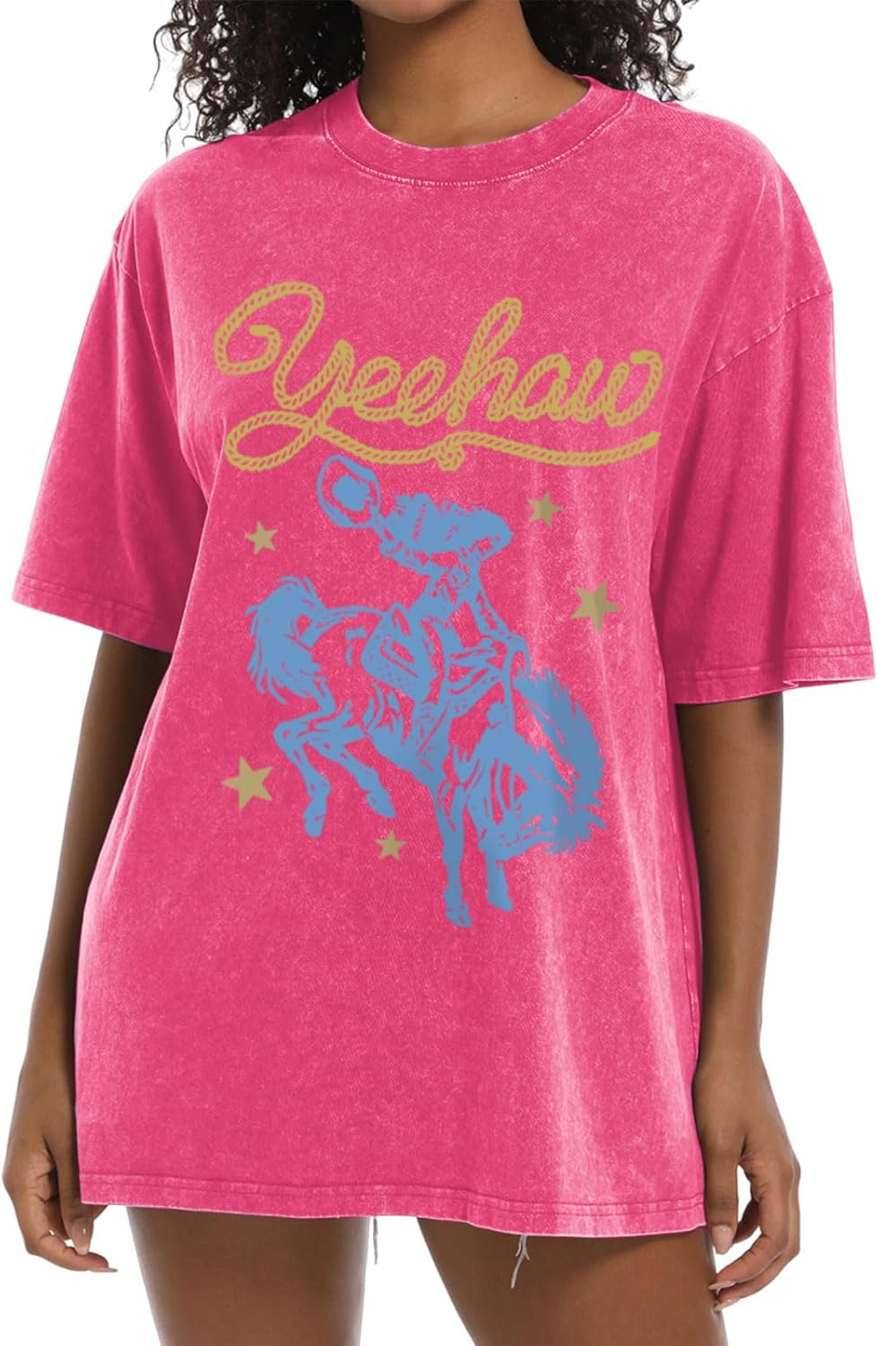 Cayxatiu Western Shirts for Women Vintage Cowgirl Shirt Oversized Rodeo Cowboy Graphic Tees Country Concert Short Sleeve Tops - Image 11