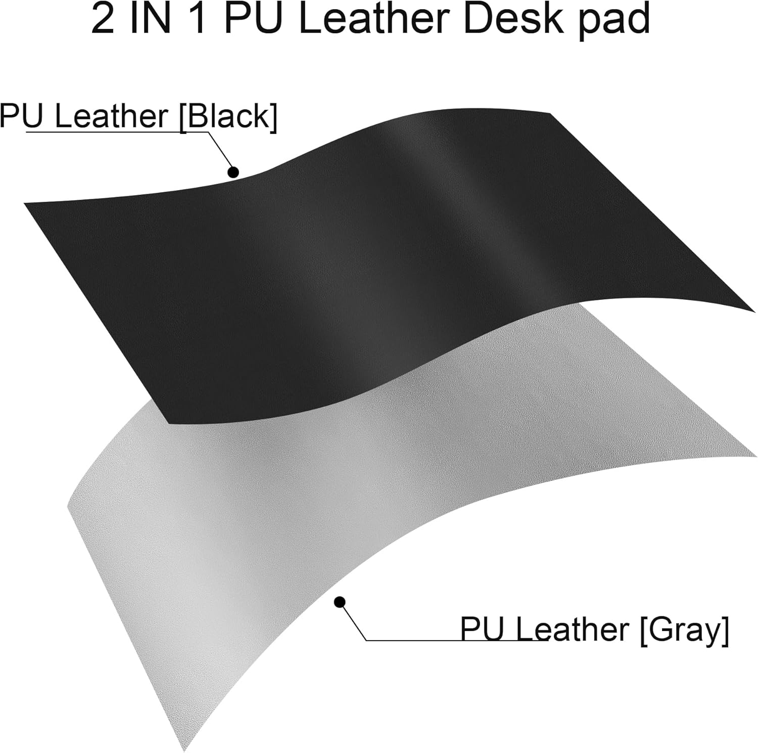 Chihein 71" x 35" 4XL PU Leather Desk Mat (Black\/Gray), Huge Mouse Pad, Dual Sided Desk Pad Protector, Waterproof Writing Blotter for Gaming\/Office\/Home - Image 6