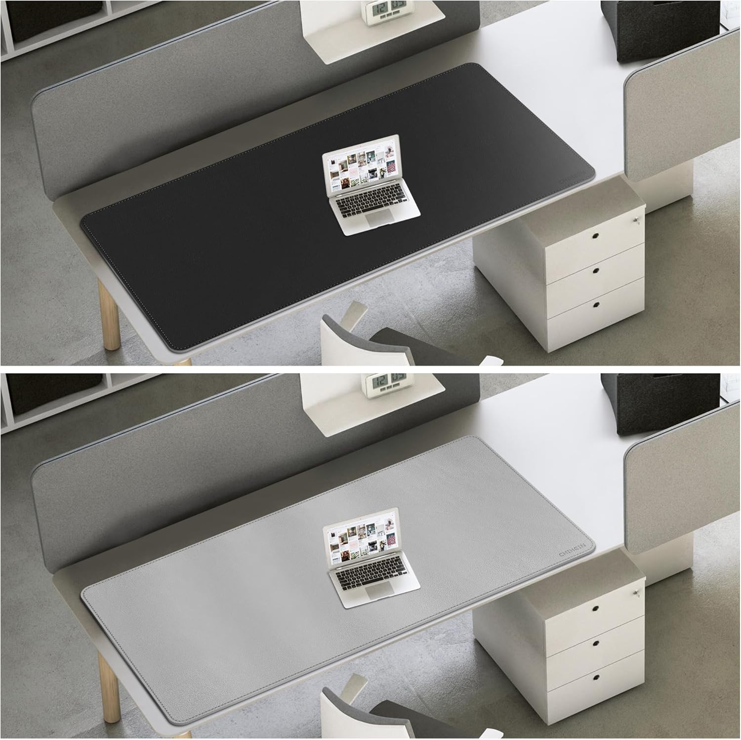 Chihein 71" x 35" 4XL PU Leather Desk Mat (Black\/Gray), Huge Mouse Pad, Dual Sided Desk Pad Protector, Waterproof Writing Blotter for Gaming\/Office\/Home - Image 7