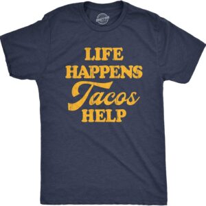 Crazy Dog Mens Funny Taco T Shirts Adult Humor Mexican Food Tees for Guys